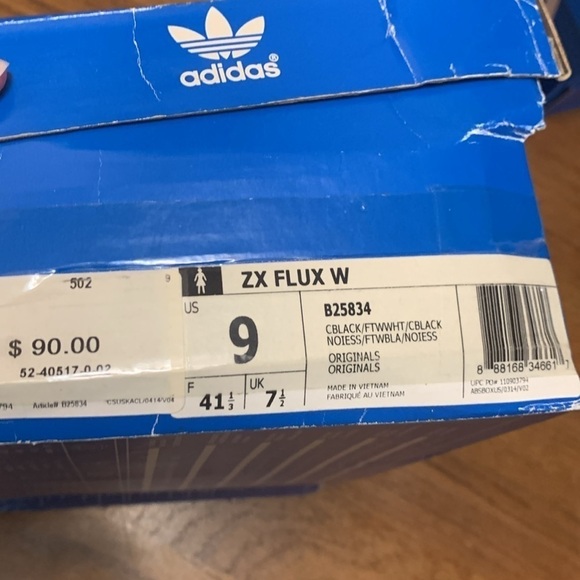 Adidas ZX FLUX Torsion Originals Black Print Size 9 NWT NWB - Picture 7 of 7